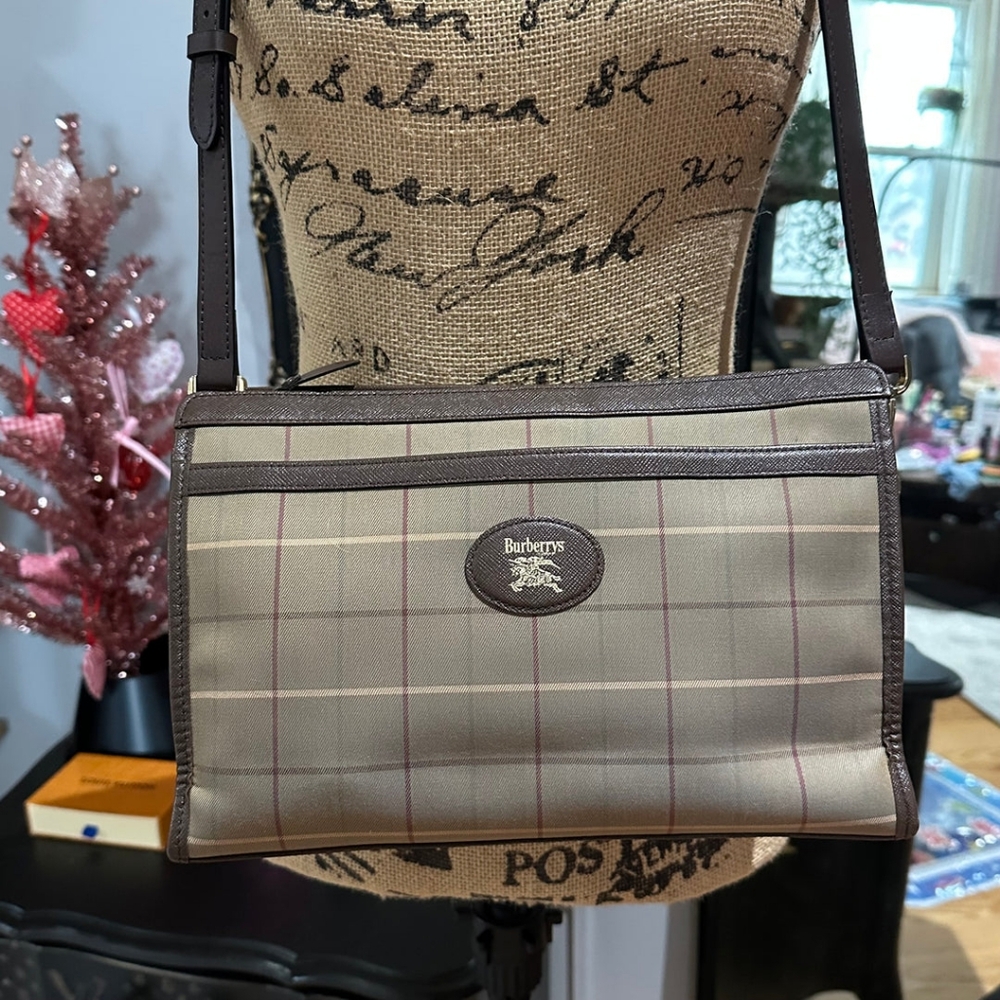 Burberry Plaid CLUTCH CROSSBODY BAG AUTHENTIC VINTAGE